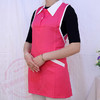 围腰围裙C01美容美甲工作服-玫红色配白领【不退不换】 商品缩略图1
