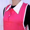 围腰围裙C01美容美甲工作服-玫红色配白领【不退不换】 商品缩略图4