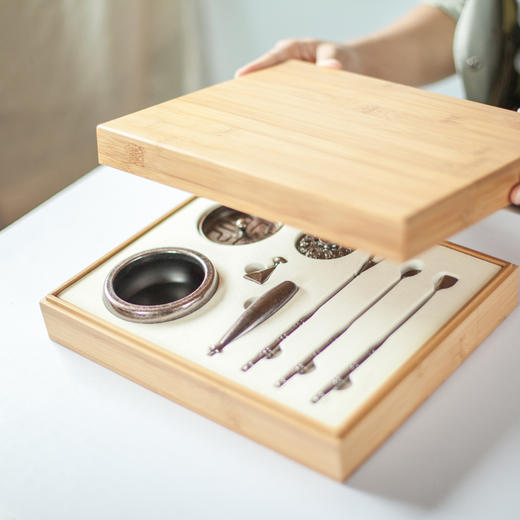 竹盒香道七件套（纯铜）香炉 商品图1