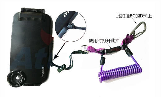 【装备失手绳】潜水相机失手绳 不锈钢弹簧绳潜水装备防丢绳安全绳 现货 商品图3