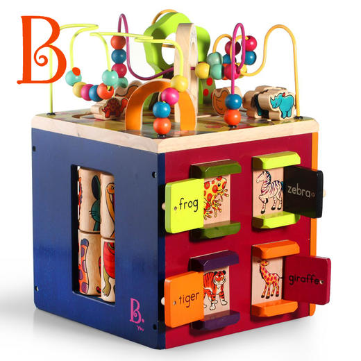 美国比乐B.Toys 动物园活动木立方 商品图3