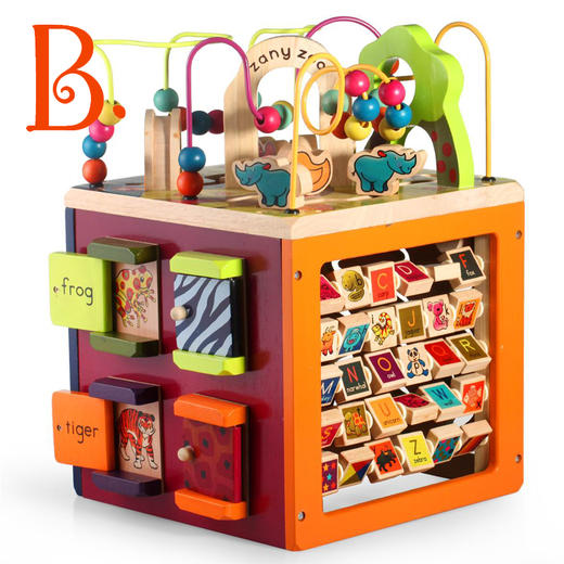 美国比乐B.Toys 动物园活动木立方 商品图0