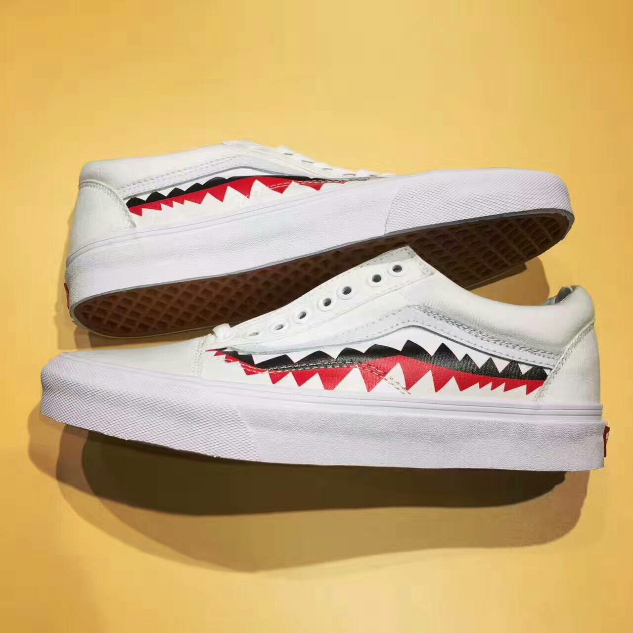 真标硫化 vans x bape鲨鱼尖利牙齿 2017ss shark mouths系列 经典