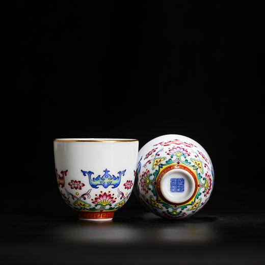 宝瓷林珐琅彩出水芙蓉铃铛杯5头茶具 商品图4