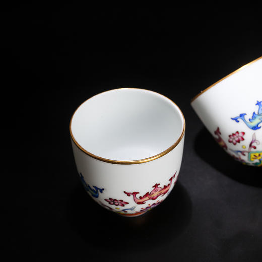 宝瓷林珐琅彩出水芙蓉铃铛杯5头茶具 商品图2