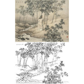 白描底稿-陈少梅二十四孝图-24孝-哭竹生笋-CT21