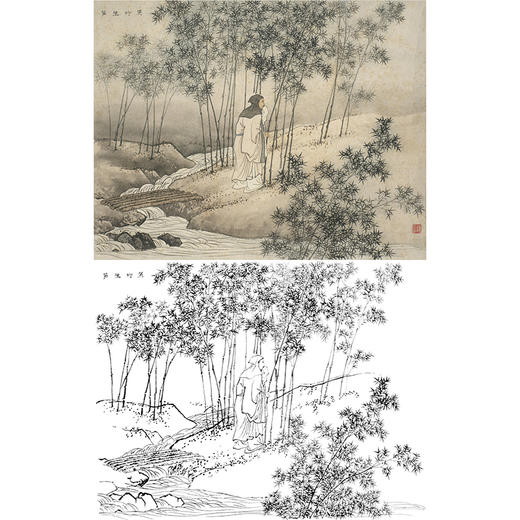 白描底稿-陈少梅二十四孝图-24孝-哭竹生笋-CT21 商品图0
