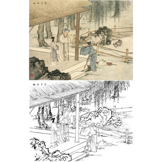 白描底稿-陈少梅二十四孝图-24孝-弃官寻母-CT23 商品图0