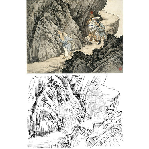 白描底稿-陈少梅二十四孝图-24孝-行佣供母-CT10 商品图0