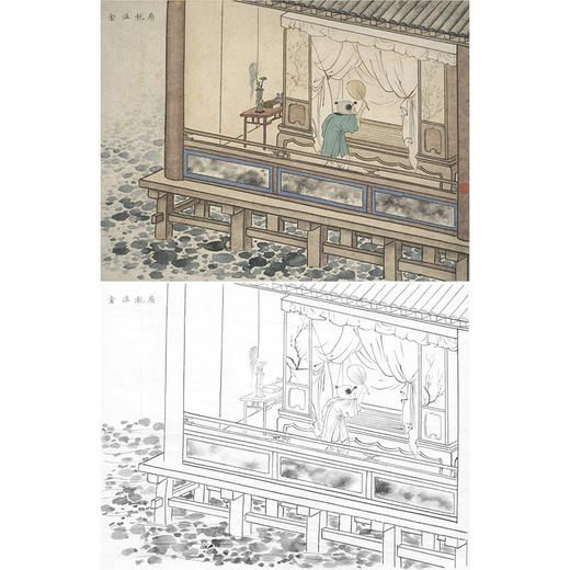 白描底稿-陈少梅二十四孝图-24孝-扇枕温衾-CT13 商品图0