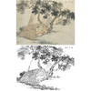 白描底稿-陈少梅二十四孝图-24孝-闻雷泣墓-CT16 商品缩略图0