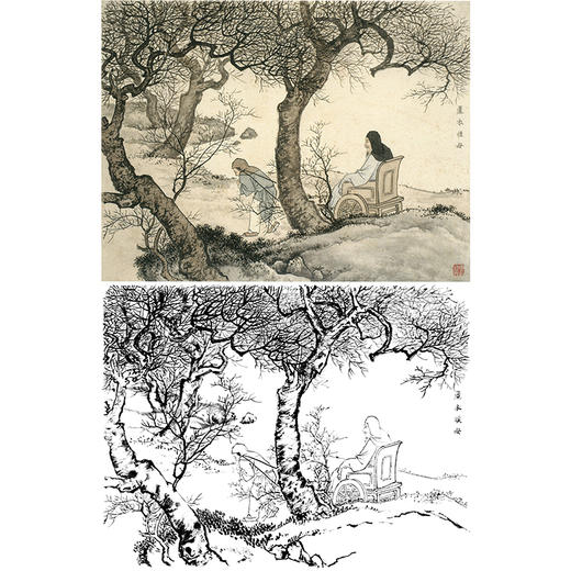 白描底稿-陈少梅二十四孝图-24孝-芦衣顺母-CT05 商品图0