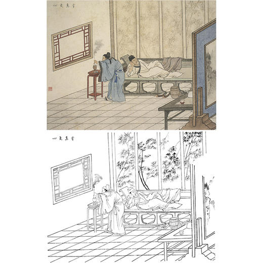 白描底稿-陈少梅二十四孝图-24孝-尝粪忧心-CT22 商品图0