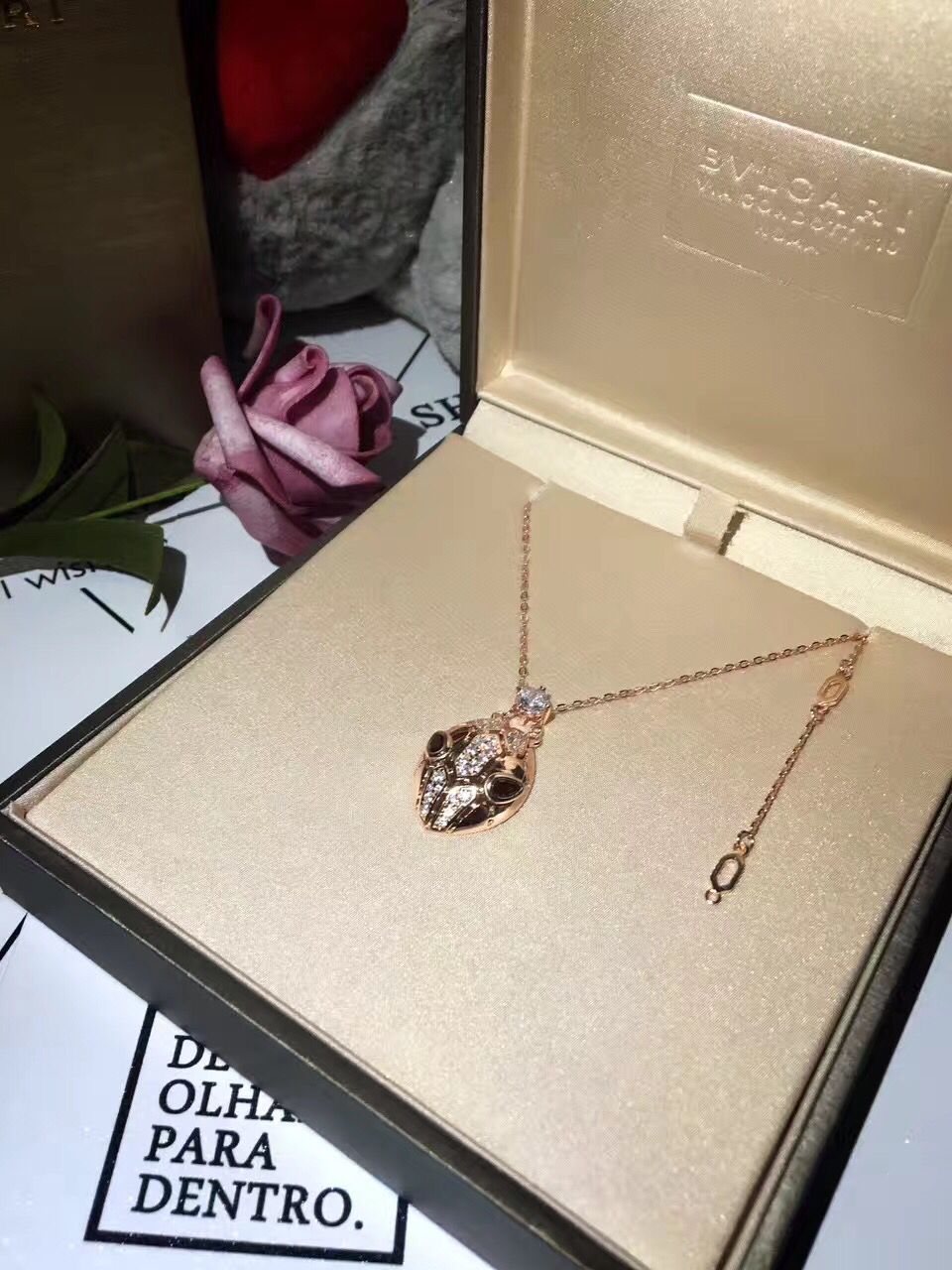 宝格丽灵蛇925纯银项链