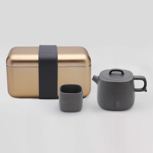 哲品家居× 故宫文化 联合出品正谊明道紫砂功夫茶具套装便携旅行包青灰泥茶具茶盘整套 商品图4