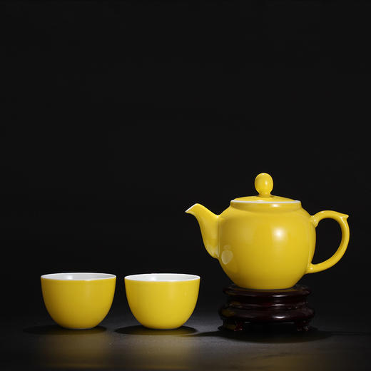 宝瓷林高温颜色釉圆珠壶一壶两杯 商品图3