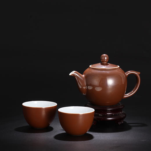 宝瓷林高温颜色釉圆珠壶一壶两杯 商品图1