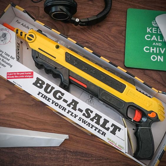 美国品牌salt-power-gun 霰蛋二代创意玩具盐抢打苍蝇