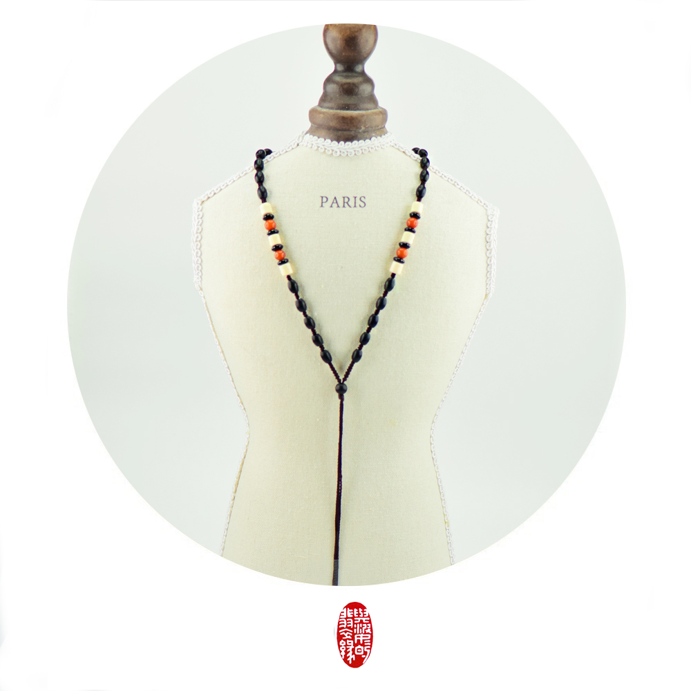 积分换购 |黑玛瑙挂绳—红白珠子