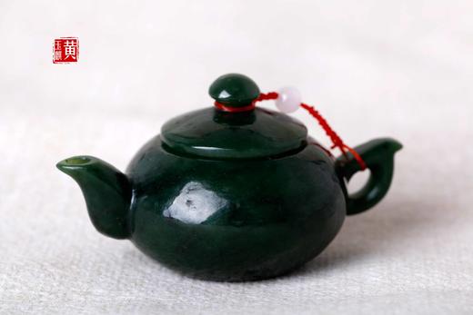 和田碧玉【清茶碧盏】精雕茶壶摆件｜一片冰心在玉壶｜总重87.40g，赠证书 商品图0