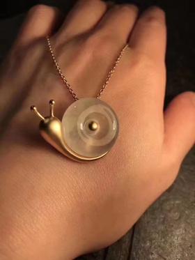 18k金 蜗牛吊坠 冰种翡翠 (不含链)