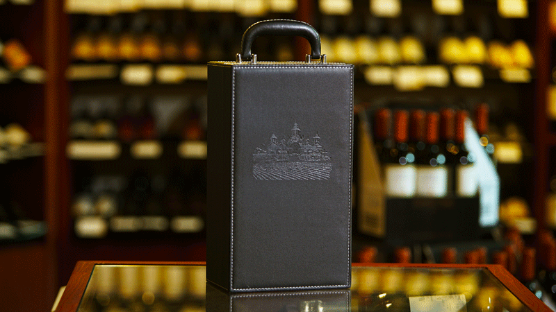 葡道双支皮盒 Pudao Leather Box, twin bottle