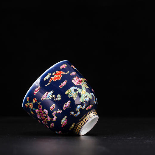 宝瓷林蓝地珐琅彩八宝铃铛杯6头茶具 商品图7