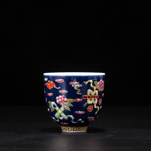 宝瓷林蓝地珐琅彩八宝铃铛杯6头茶具 商品图5