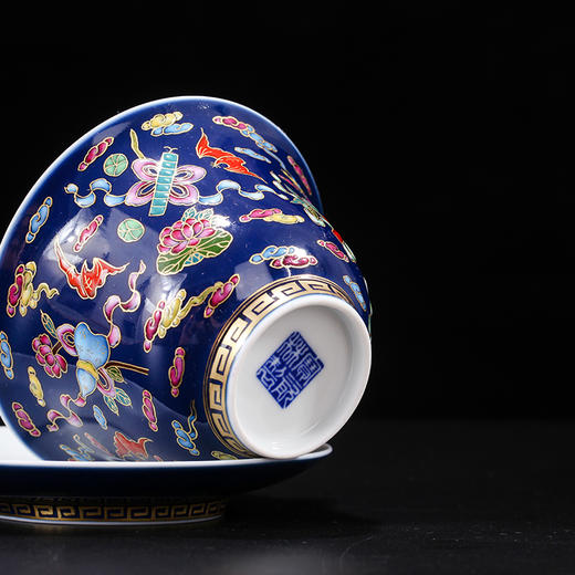 宝瓷林蓝地珐琅彩八宝铃铛杯6头茶具 商品图6