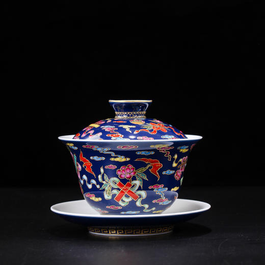 宝瓷林蓝地珐琅彩八宝铃铛杯6头茶具 商品图2