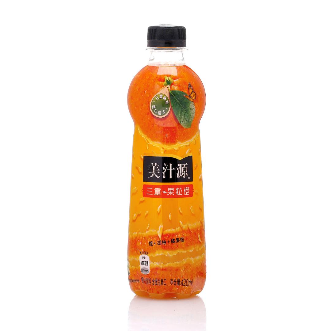 美汁源三重果粒橙饮料420ml