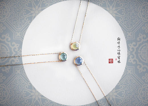 三色拼盘，简约复古款翡翠锁骨链《小灯》 商品图0