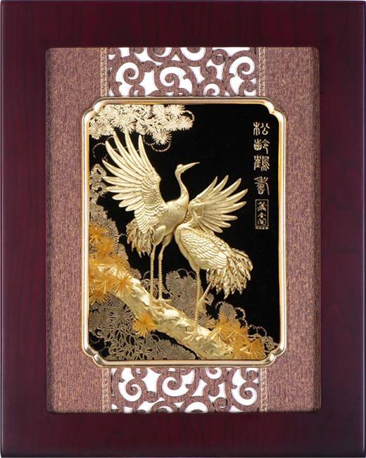 【彼达思】24K金箔画 松龄鹤寿 商品图0