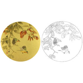 工笔花鸟白描底稿-周中耀小品《晚风欲雨归去急》-多种白描尺寸可选-ZY21