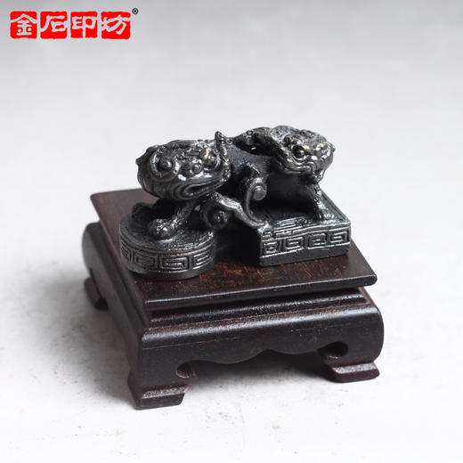 金石印坊 黄铜仿古双螭连珠印坯—HT12 配亚麻布袋 商品图0