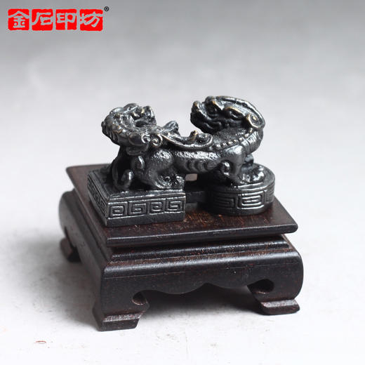 金石印坊 黄铜仿古双螭连珠印坯—HT12 配亚麻布袋 商品图1