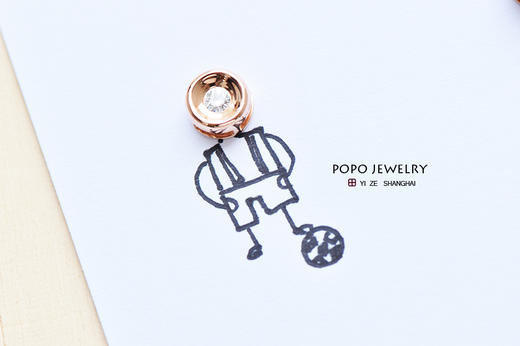 【POPO`s JEWELRY】18k玫瑰金幸运钻石小吊坠——轻奢 Illusions系列 商品图10