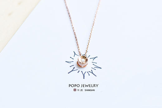 【POPO`s JEWELRY】18k玫瑰金幸运钻石小吊坠——轻奢 Illusions系列 商品图4