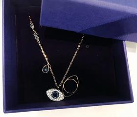 【法国】施华洛世奇 恶魔之眼 玫瑰金 项链套装 启东发货 顺丰包邮