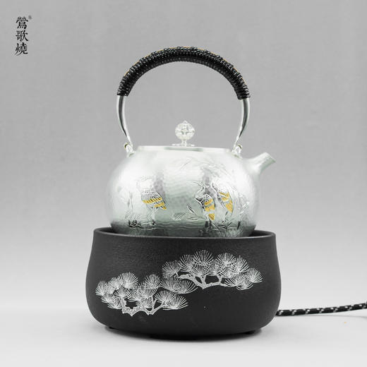 电器-莺歌烧-电陶炉-黑底银松电陶炉 商品图1