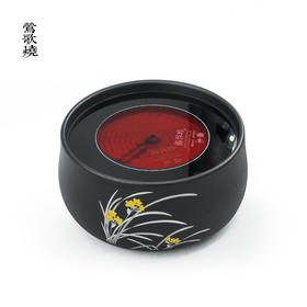 电器-莺歌烧-电陶炉-黑底幽兰电陶炉