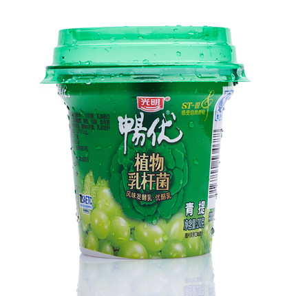 光明畅优植物乳杆菌青提味果粒发酵乳210ml