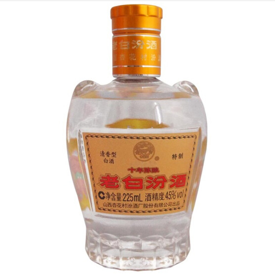 老白汾酒 十年陈酿45度(双胞胎礼盒)225ml*2瓶(酒类)