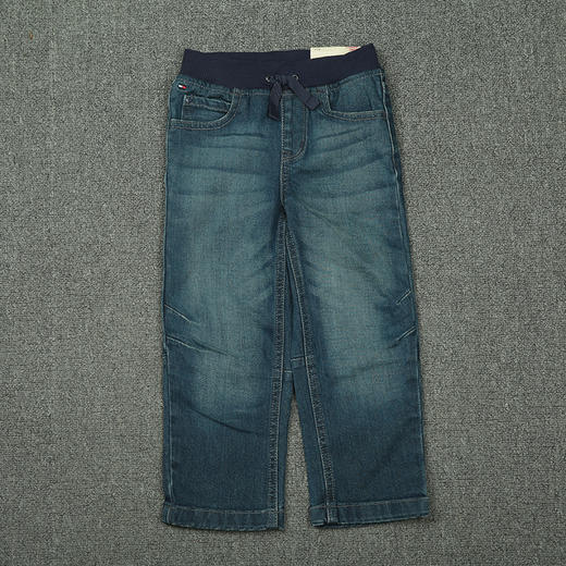 美国代购 现货 TOMMY HILFIGER 儿童系带松紧休闲修身牛仔裤 商品图0