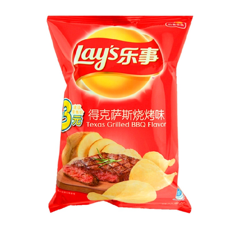 乐事薯片得克萨斯烧烤味40克/袋 休闲膨化食品