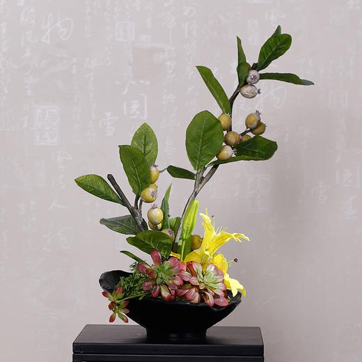 原野 现代中式仿真花艺套装 艺术插花假花 商场会所酒店客厅装饰花摆件 花钵盆栽景观花 商品图4