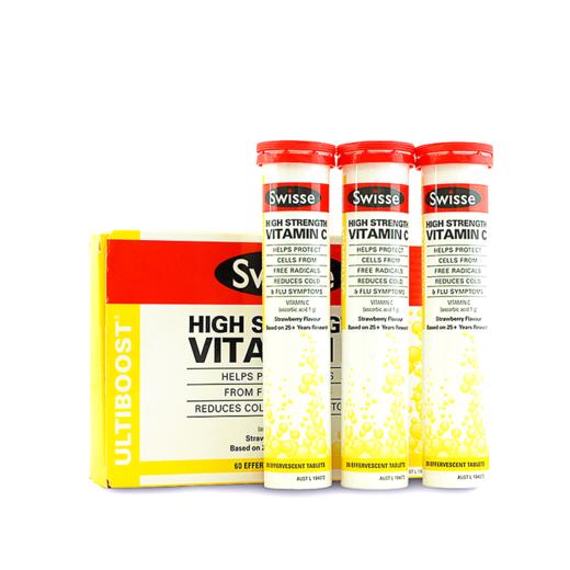 （永久下架）澳洲Swisse瑞思 高浓度维生素C泡腾片（草莓味） 60片 商品图2