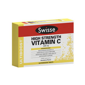 （永久下架）澳洲Swisse瑞思 高浓度维生素C泡腾片（草莓味） 60片