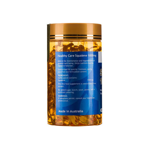 （永久下架）澳洲Healthy Care 角鲨烯胶囊1000mg 200粒 商品图1