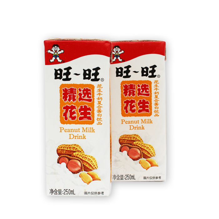 旺旺精选花生牛奶250ml*12包两提送手提袋